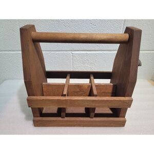 Handcrafted Wooden Beer Carrier Caddy w/ Bottle Opener 6 Pack Reimagine Brewing
